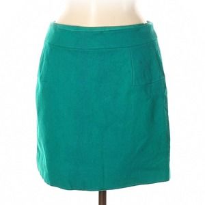 EUC! J. Crew Beautiful Vibrant Teal Wool A-Line 16.5" Mini Skirt Size 6